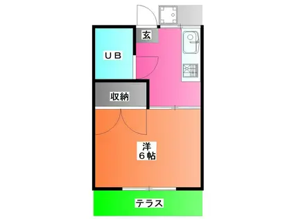 メゾンI(1K/1階)の間取り写真