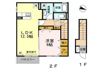 ルーラル タウン(1LDK/2階)の間取り写真