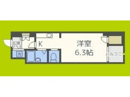 ベルシモンズ大阪港(ワンルーム/4階)の間取り写真