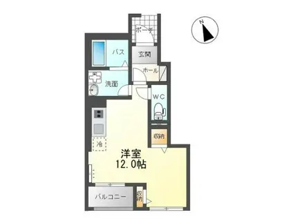 アーバンヒルズ鹿島(ワンルーム/1階)の間取り写真