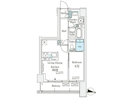 ロイヤルパークス赤羽サウス(1LDK/5階)の間取り写真