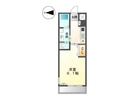 エスポワールII(1K/2階)の間取り写真