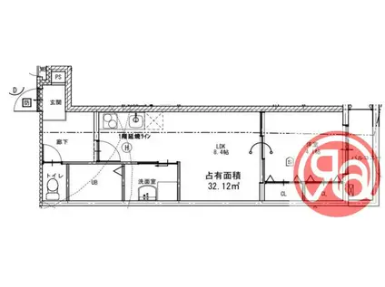 クローバー・シエル長居公園(1LDK/1階)の間取り写真