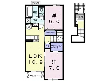 アメニティ・石津(2LDK/2階)の間取り写真