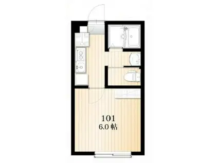 アゼストレント西調布(1K/1階)の間取り写真