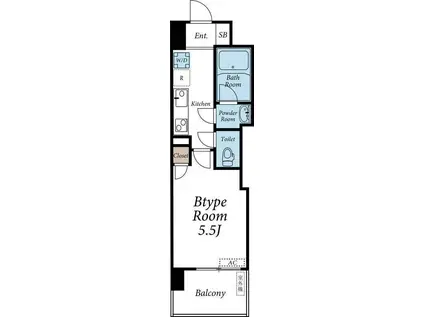 CASA AL MARE(1K/3階)の間取り写真