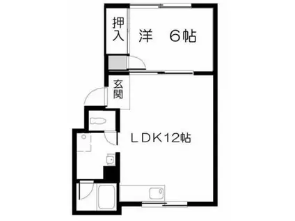 のざわビルB(1LDK/5階)の間取り写真