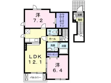 サンラティエV(2LDK/2階)の間取り写真