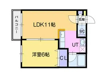 セトル豊平42(1LDK/2階)の間取り写真