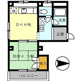 波田マンション(1DK/5階)の間取り写真
