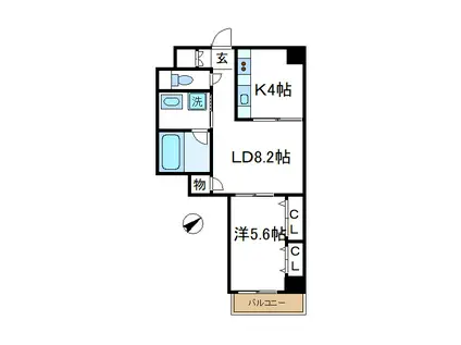 クレールなべよこ(1LDK/3階)の間取り写真