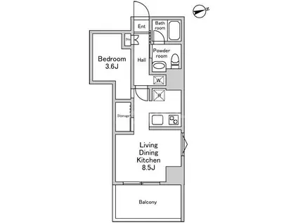ALIKA曳舟II (1LDK/3階)の間取り写真