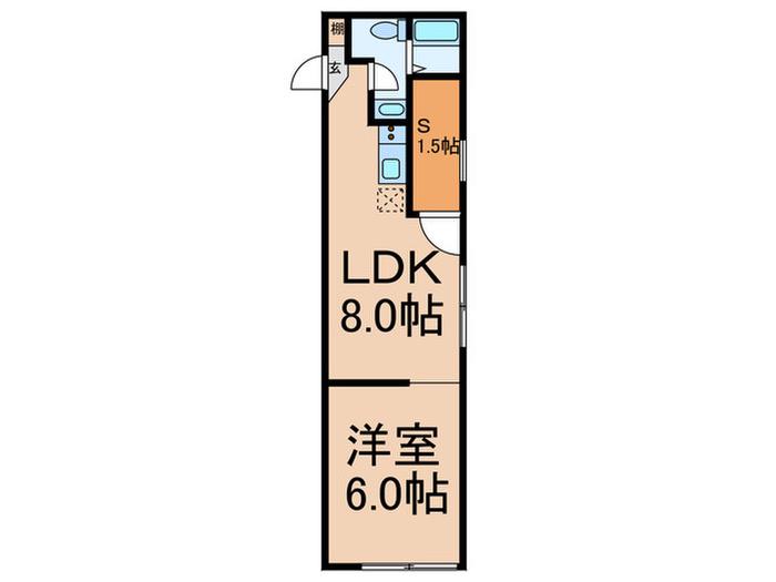 長崎6丁目マンション(1SLDK/2階)の間取り写真