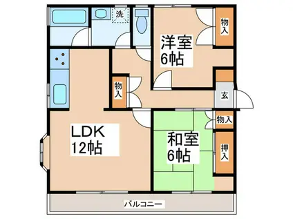 小泉ハイツ(2LDK/2階)の間取り写真