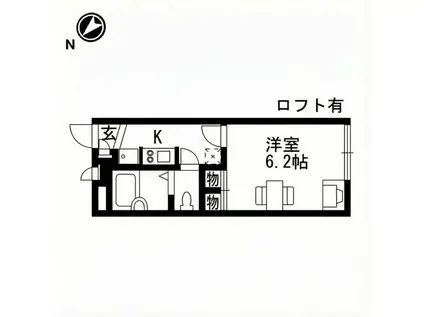 CLAIR南彦根(1K/1階)の間取り写真