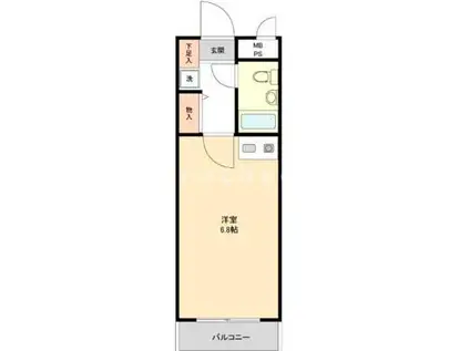 ライオンズマンション清瀬第二(ワンルーム/2階)の間取り写真