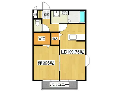 ソレイユ(1LDK/1階)の間取り写真