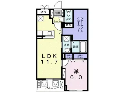 グランディオ TK(1LDK/3階)の間取り写真