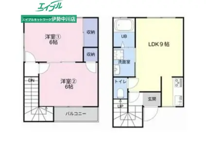 ソレイユ21 B棟(2LDK/1階)の間取り写真