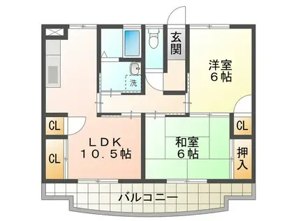 アクティブステージ江島(2LDK/3階)の間取り写真