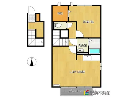 ノーブルD医大北(1LDK/2階)の間取り写真