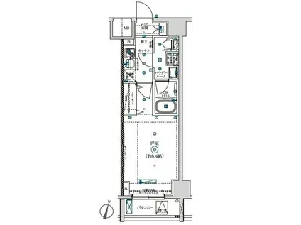 SQUARE CITY TOKYO HOYAスクエアシティトウキョウ(1K/4階)の間取り写真