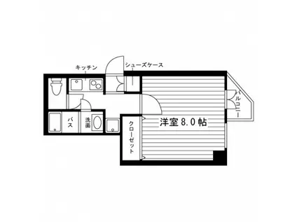 レジディア国分寺(1K/2階)の間取り写真