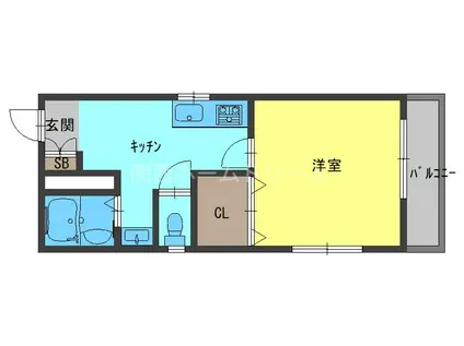 パインリーフ(1K/1階)の間取り写真