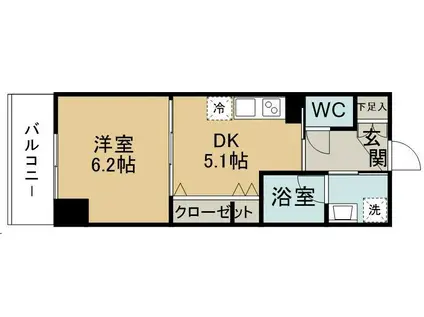 アーバンレジデンス榴岡公園(1DK/9階)の間取り写真