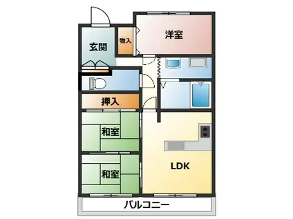 朝日プラザ鳴神(3LDK/4階)の間取り写真