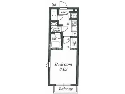 ハウス自由が丘(1K/3階)の間取り写真