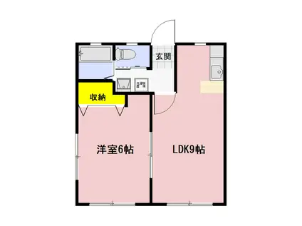 ペパーミントハウス(1DK/1階)の間取り写真