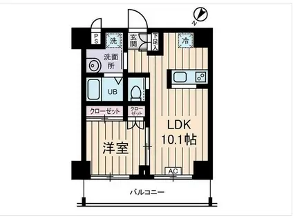 プレデパルク(1LDK/6階)の間取り写真