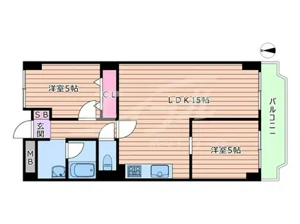 日興千里台スカイタウンC棟(3LDK/6階)の間取り写真