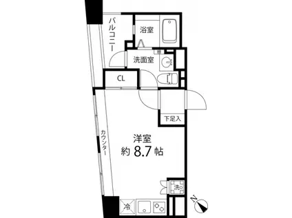 レニール本駒込(ワンルーム/9階)の間取り写真