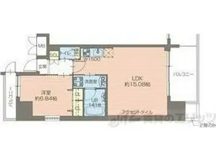 プレジオ江坂ROUGE(1LDK/11階)の間取り写真