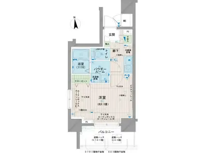 メインステージ浅草橋(1K/9階)の間取り写真