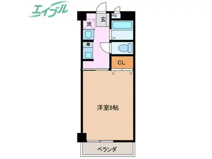 エスポワール生和(1K/2階)の間取り写真