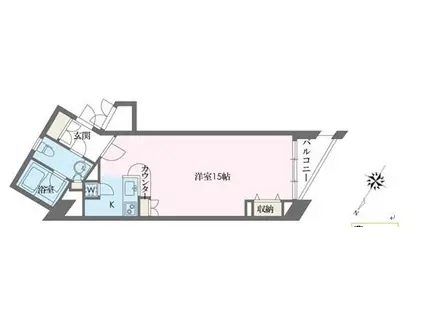 ドゥーエ学芸大学(ワンルーム/8階)の間取り写真