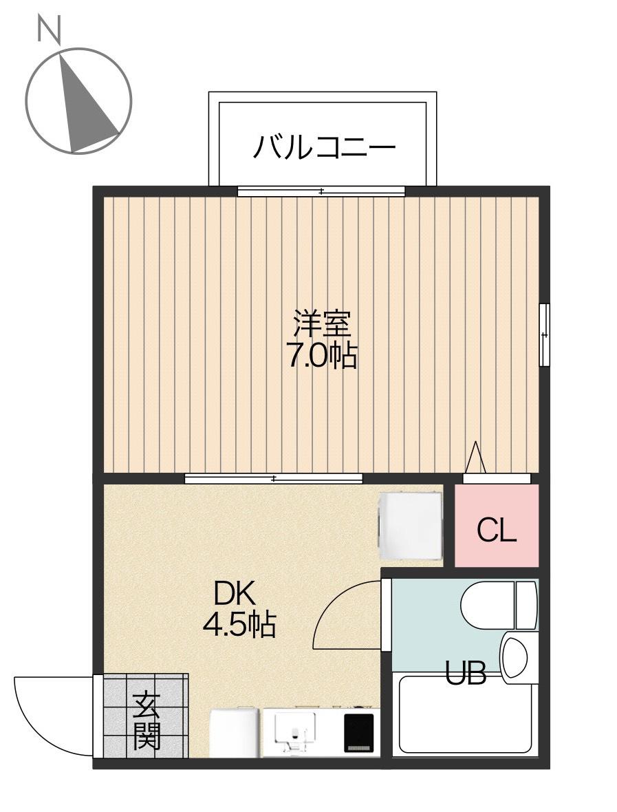 モンテ老松(1DK/2階)の間取り写真
