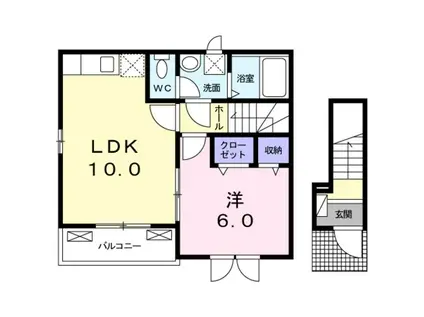 SAN RAMON(1LDK/2階)の間取り写真