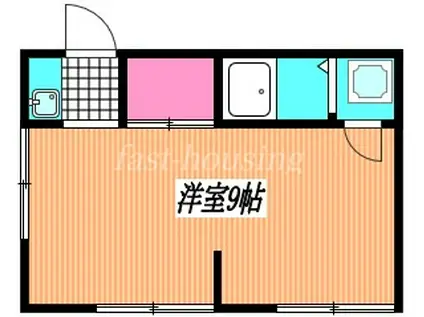 笹原荘(ワンルーム/2階)の間取り写真