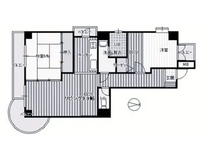 シャルム樽屋町(2LDK/5階)の間取り写真