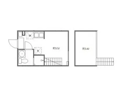 テラス祖師谷大蔵(ワンルーム/1階)の間取り写真