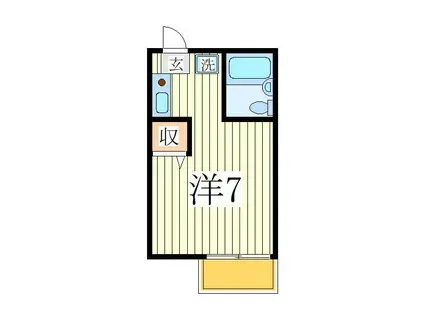 コーポサンフラワー(ワンルーム/2階)の間取り写真