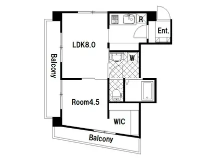 シティハイツ文教(1LDK/2階)の間取り写真