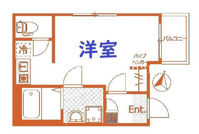 ラソルティ横浜(1K/1階)の間取り写真