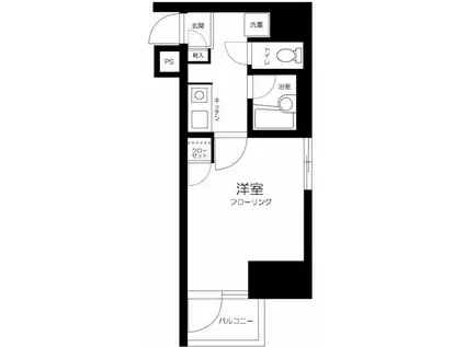スカイコート高田馬場第3(1K/1階)の間取り写真