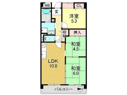アミティエ喜連(3LDK/2階)の間取り写真
