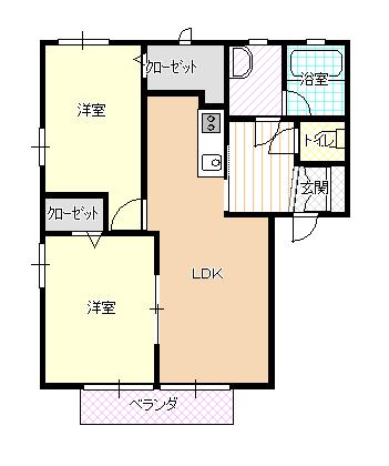 サニータウン柳田(2LDK/1階)の間取り写真